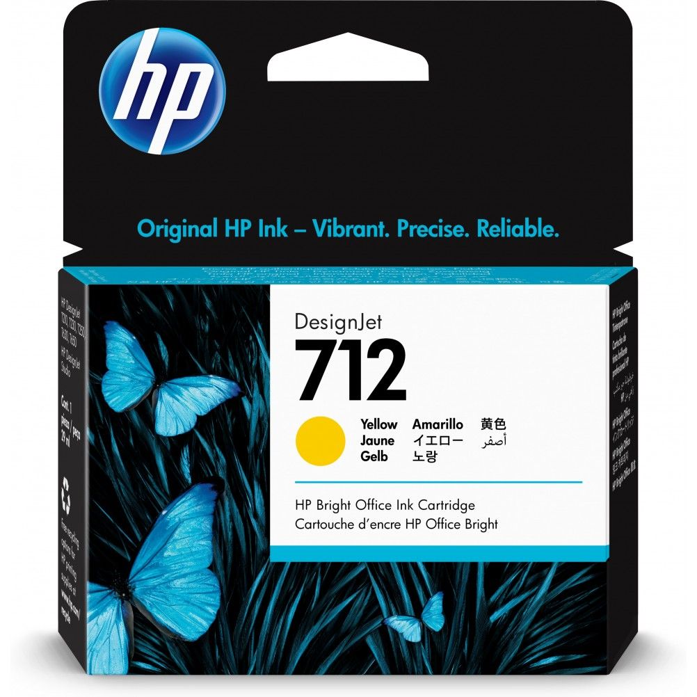 CARTUCHO HP 712 AMARILLO ORIGINAL, 29ML 3ED69A