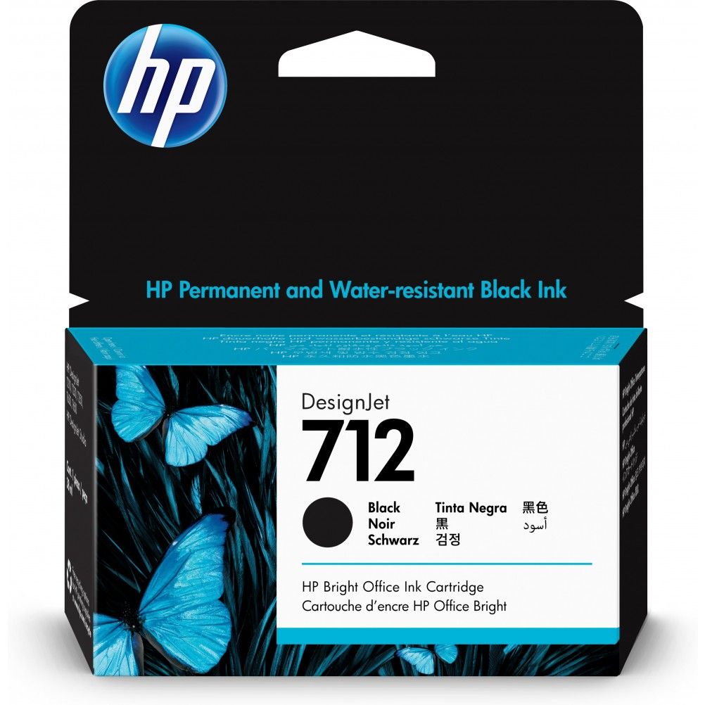 CARTUCHO HP 712 NEGRO ORIGINAL, 38ML 3ED70A