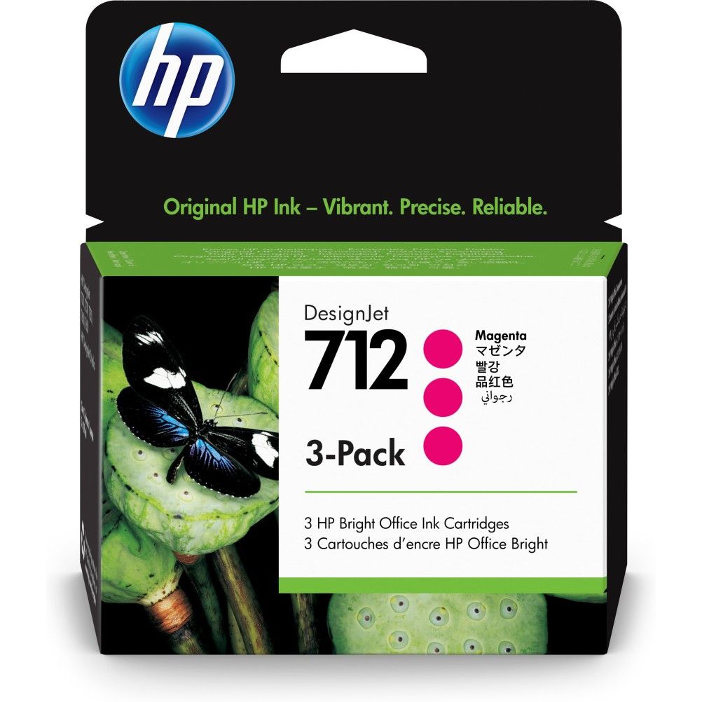 Kit de Cartucho de Tinta HP 712 Magenta 3-pack 29-ml