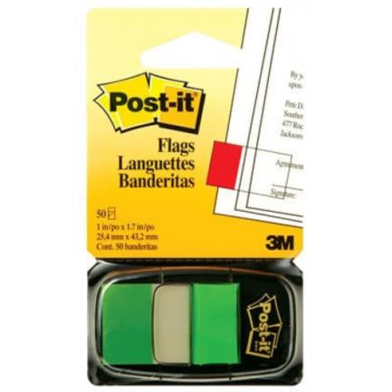 Banderitas 3M 680 Post It Verde Rectangular 12 Pieza(s) c/50 Hojas c/u