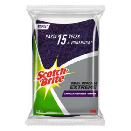 Esponja 3M Scotch Brite Extreme Ergonómica Fibra Morado 1 Pieza