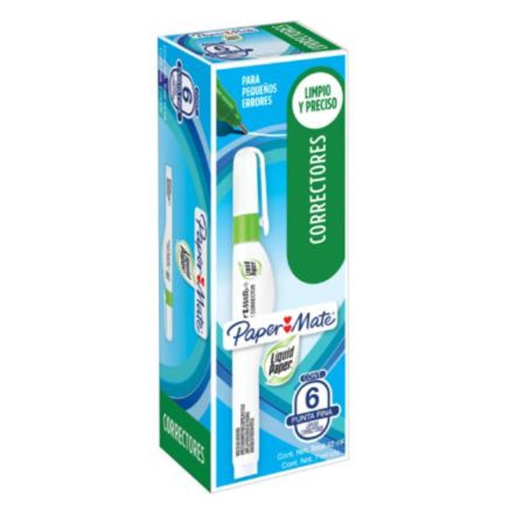 Corrector Lápiz Papermate Tipo Pluma Líquido 7ml 6 Pieza (s)