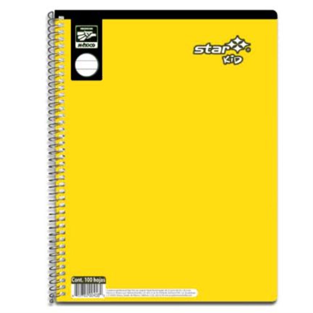 Cuaderno Estrella Kid 461 con Espiral Tipo Italiano Pasta Blanda Papel Bond Doble Raya Color Amarillo 100 Hoja(s)