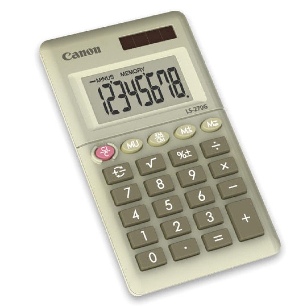 Calculadora Normal Canon LS-270G Bolsillo 8 Dígitos Solar/Batería