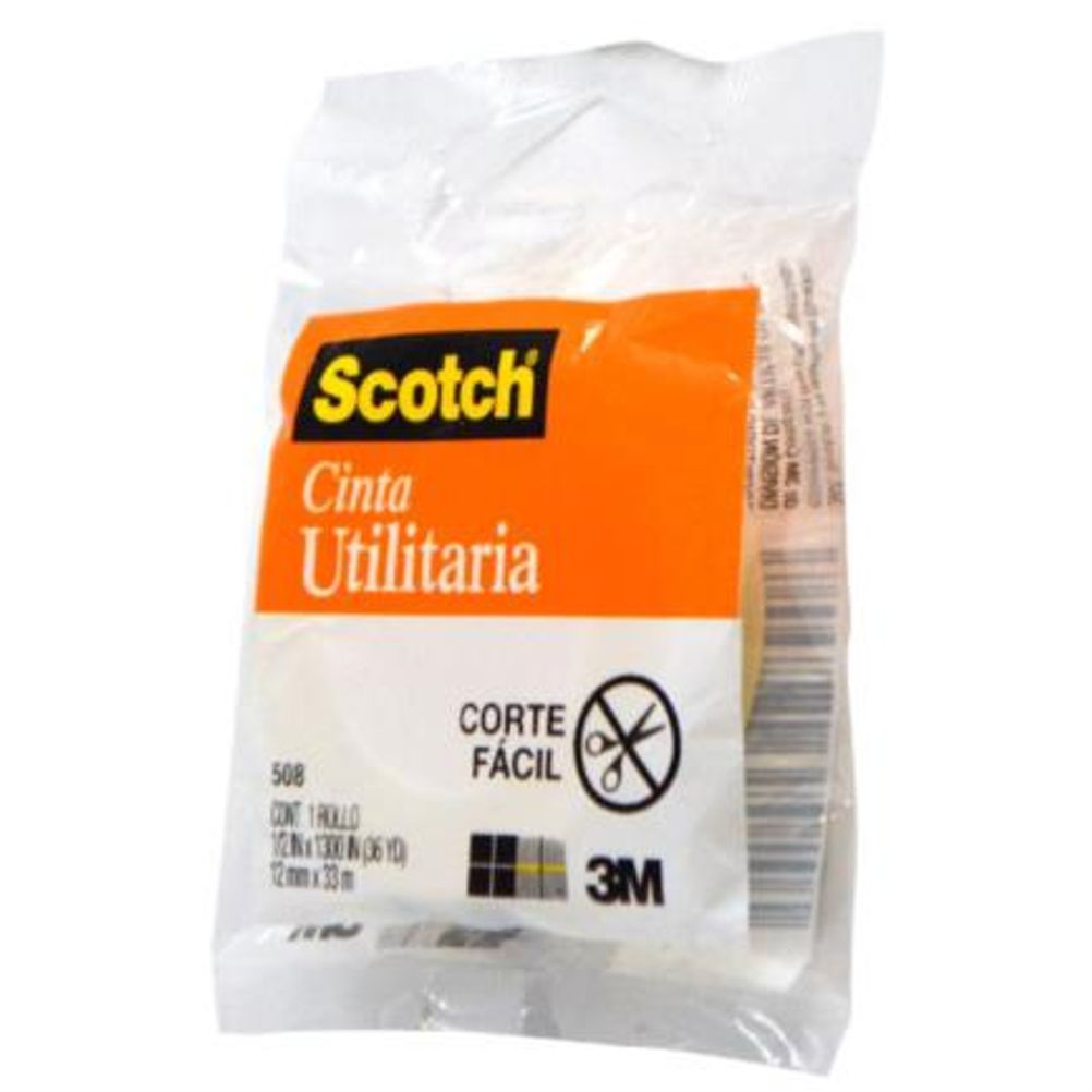 Cinta Scotch 3m Utilitaria 508 en Bolsa 12mmx33m