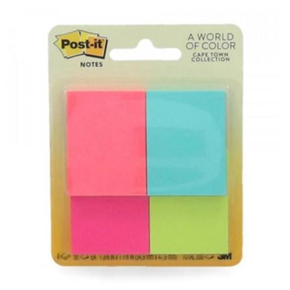 Cubo de Notas 3M Post-It Cuadrado (34.9mm x 47.6mm) Papel Color Neon 200 Hoja(s)