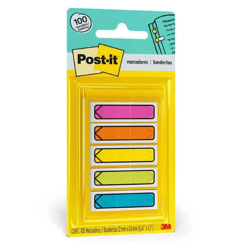 Banderitas 3M Post-it 684-ARR2 Flecha Neón 12mmx43mm 5 Blocks C/20 Banderitas