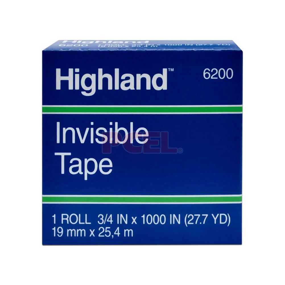 Cinta Adhesiva Invisible 3M Highland 6200 (0.19X33) Polipropileno Transparente