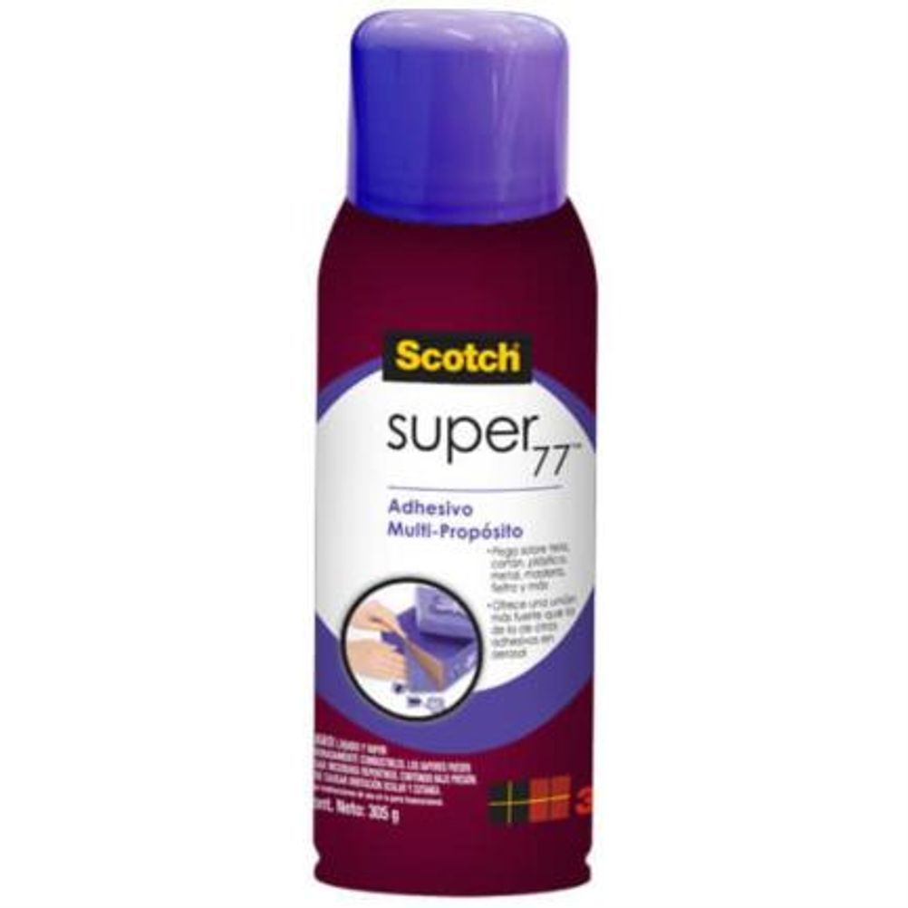 Adhesivo Reposicionable 3M Super 77 Aerosol 305 gr Rojo