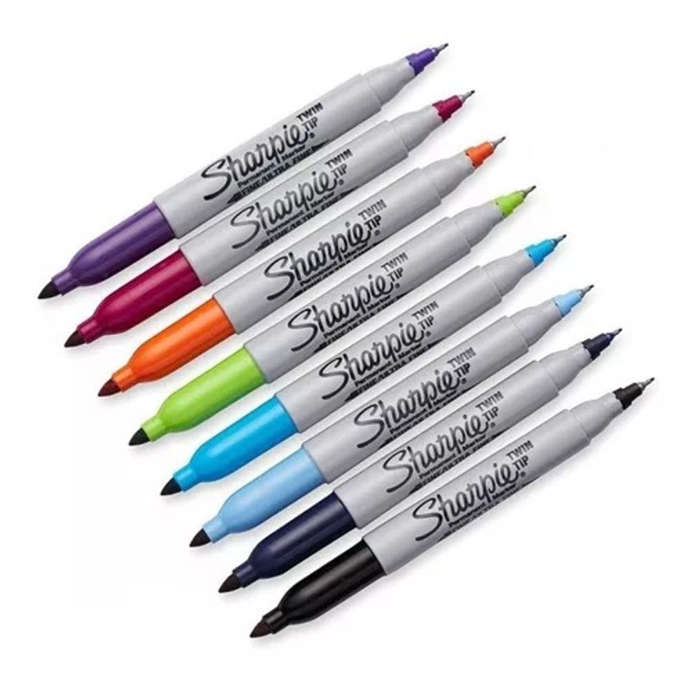 Plumones Sharpie Twin Tip Punta Doble Colores Surtidos 12 Piezas.