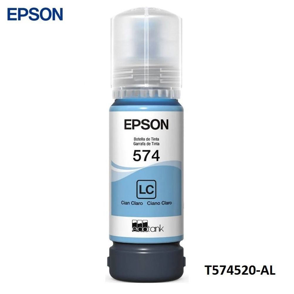 Tinta Epson T574 Color Cian Claro Compatible con EcoTank L8050 L18050