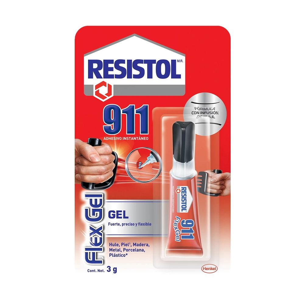 Pegamento Resistol 911 Super Gel de 3gr Secado Rapido Color Rojo