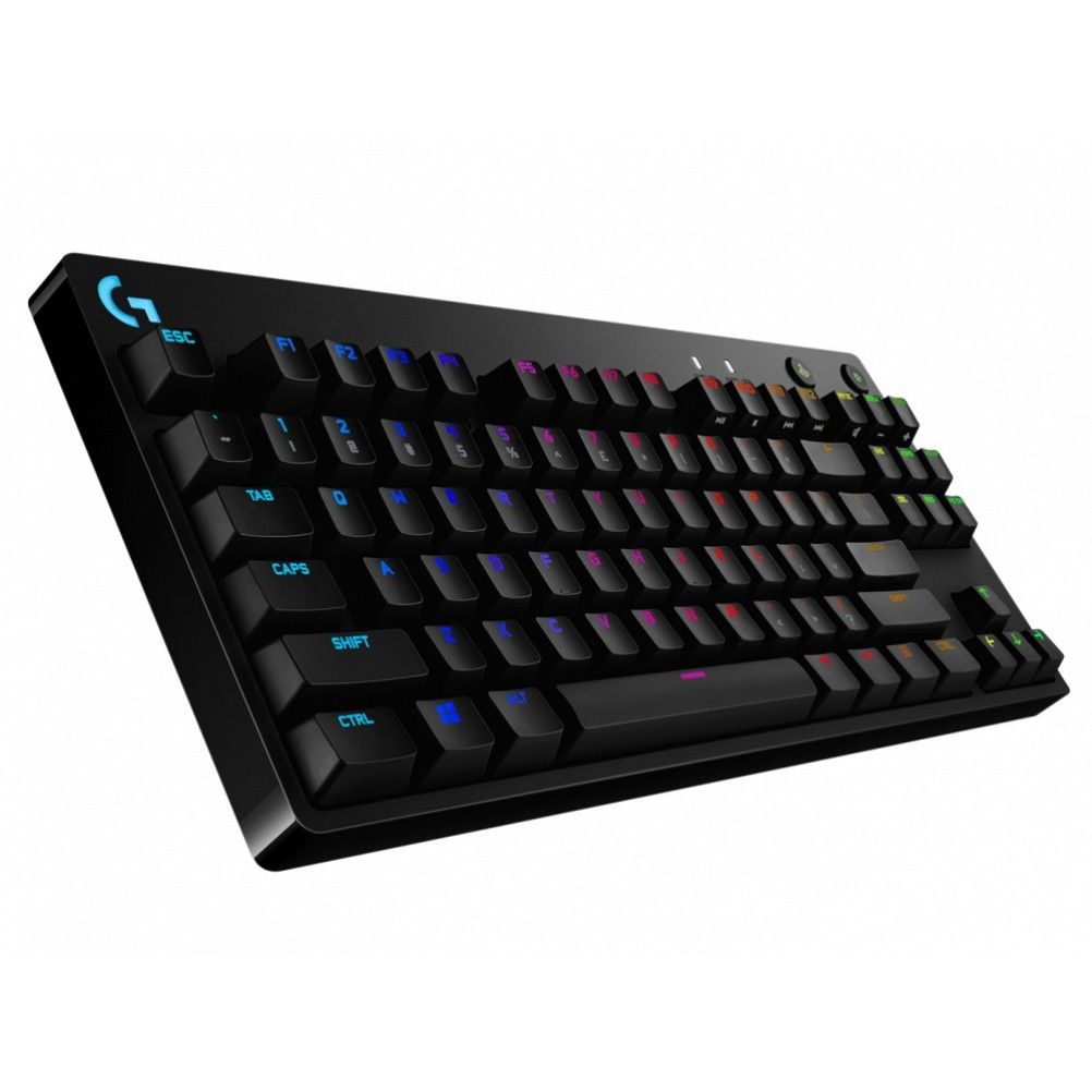 LOGITECH TECLADO GAMER G PRO RGB, MECÁNICO, SWITCH GX BLUE, ALÁMBRICO, NEGRO (INGLÉS) 920-009388