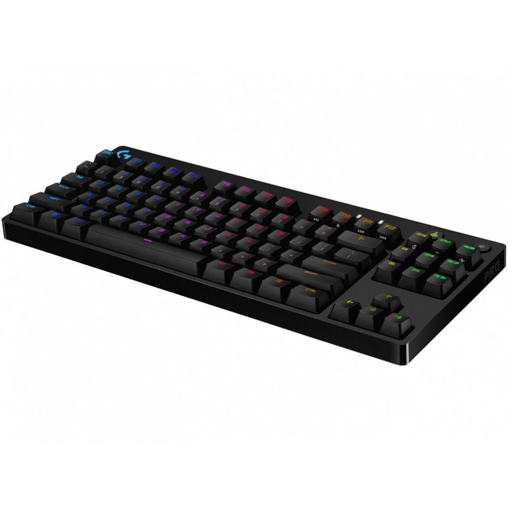 LOGITECH TECLADO GAMER G PRO RGB, MECÁNICO, SWITCH GX BLUE, ALÁMBRICO, NEGRO (INGLÉS) 920-009388