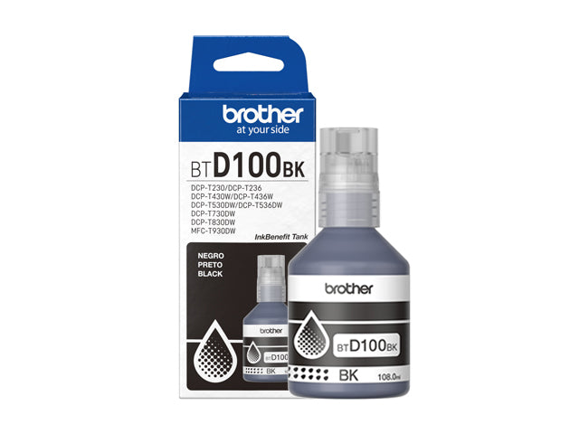 Botella de Tinta Negra para Impresora Brother BTD100BK 7.500 Páginas