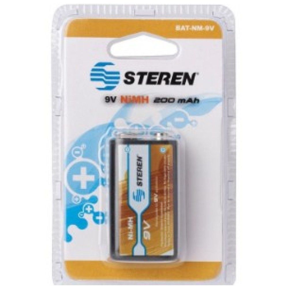 Batería Recargable Steren BAT-NM-9V Níquel Metal Hidruro (NiMH) 9 V 200 mAh