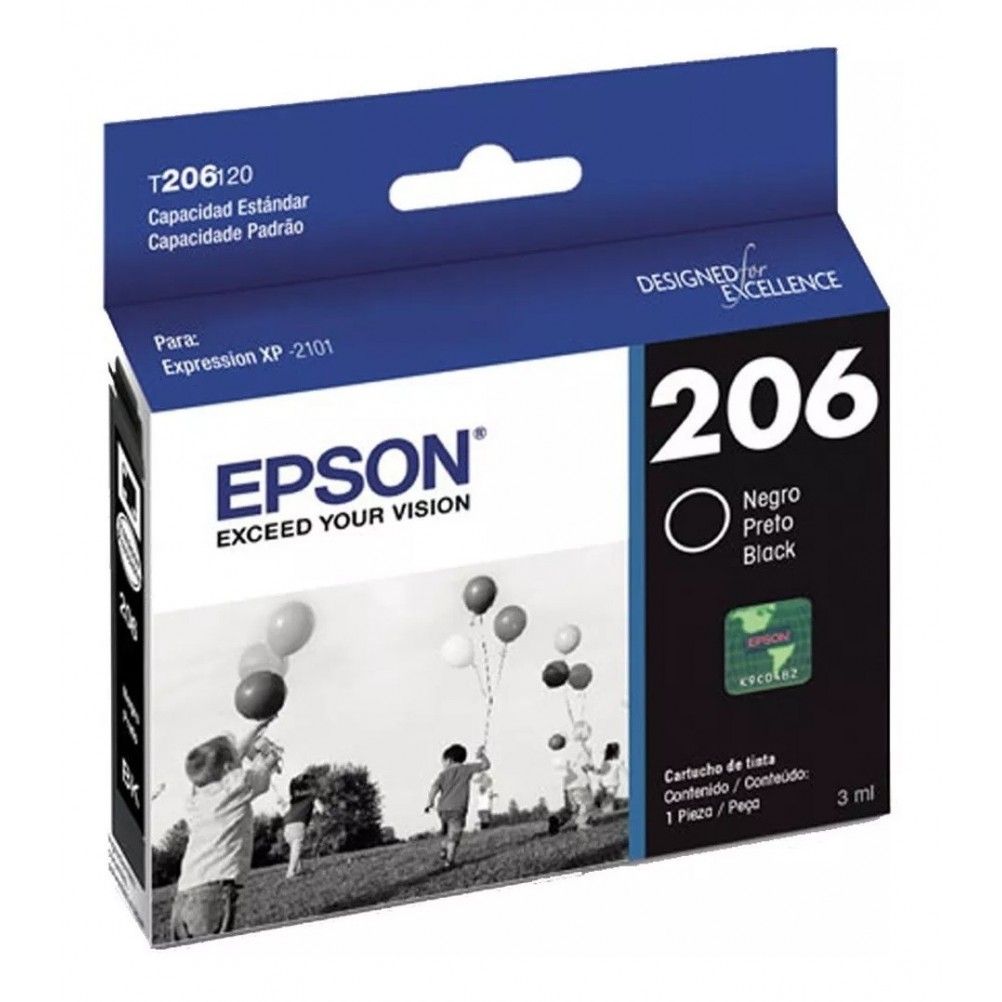 Cartucho de Tinta Epson T206 Negro Expression XP-2101