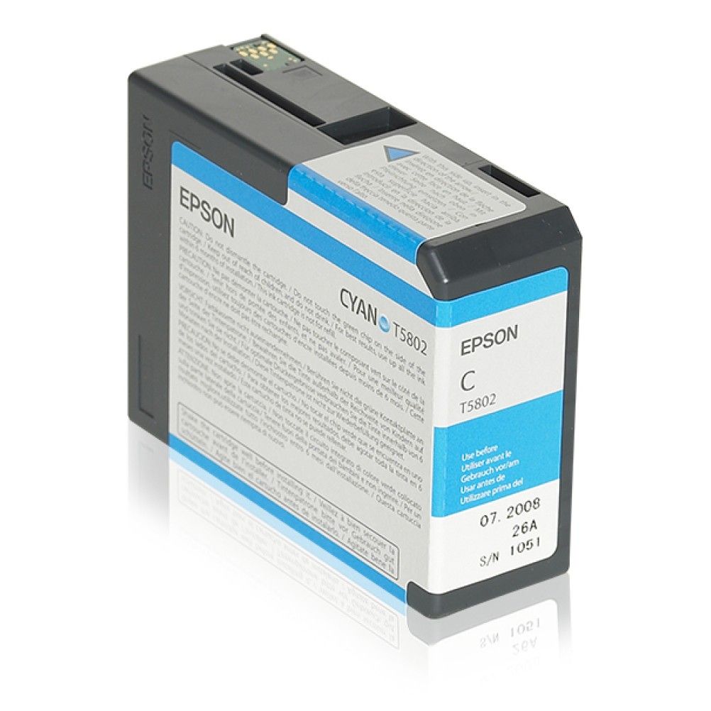 Cartucho de Tinta para Impresora Epson T5802 Cian Stylus Pro 3800, 3880