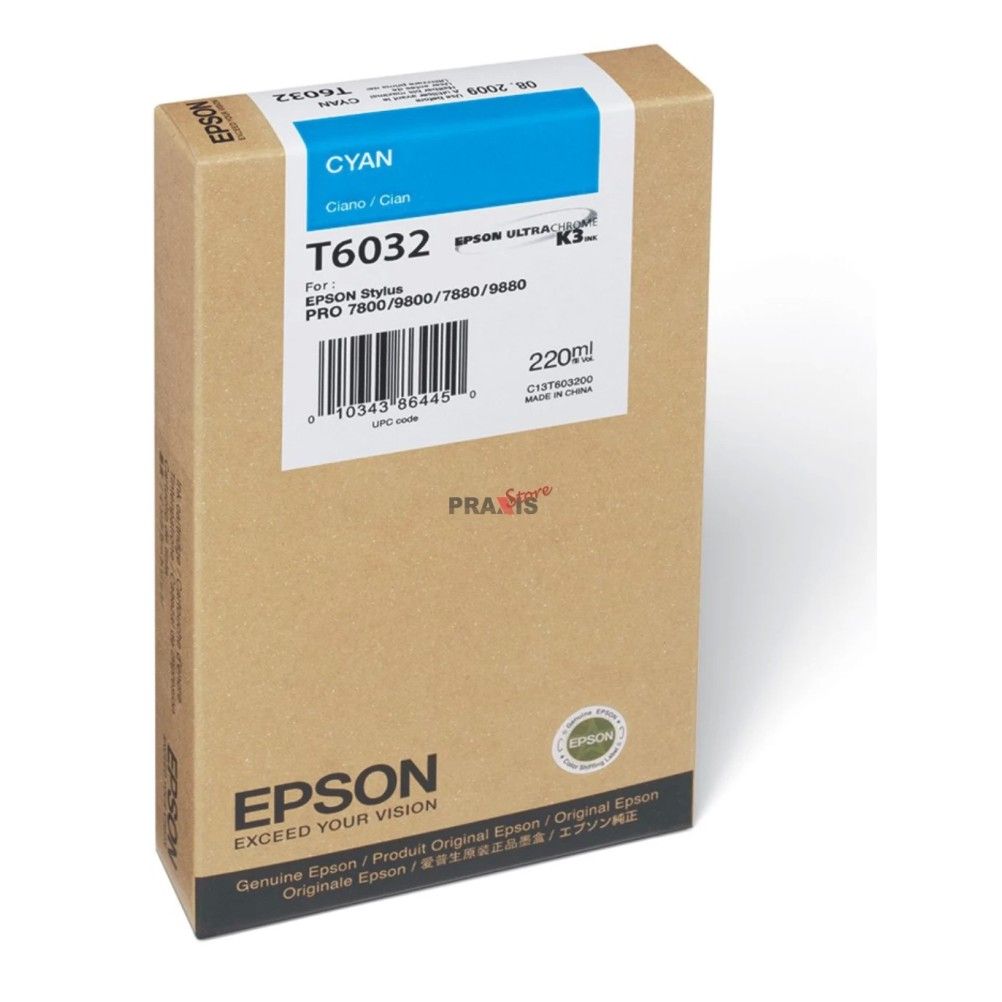 Cartucho de Tinta Epson T603200 Cian Stylus Pro 7880, 9880