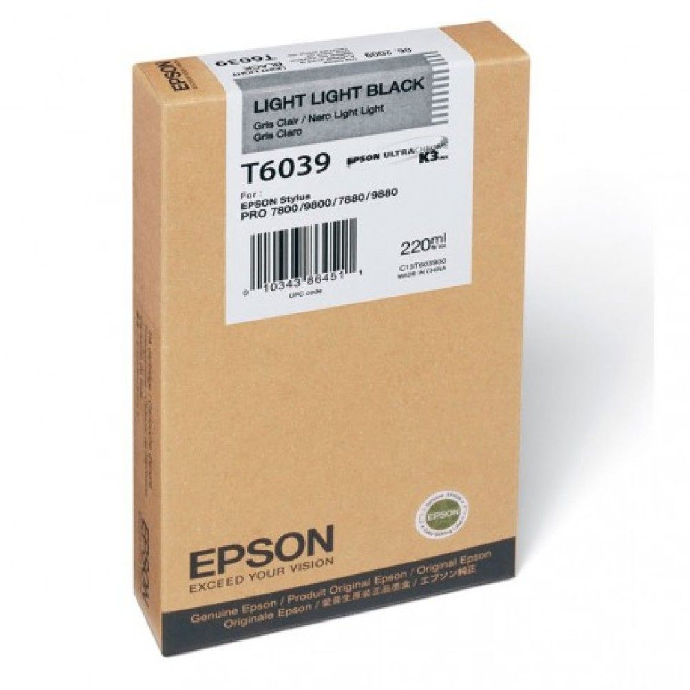 Cartucho de Tinta Epson T6039 Negro Claro Stylus Pro 7880, 9880