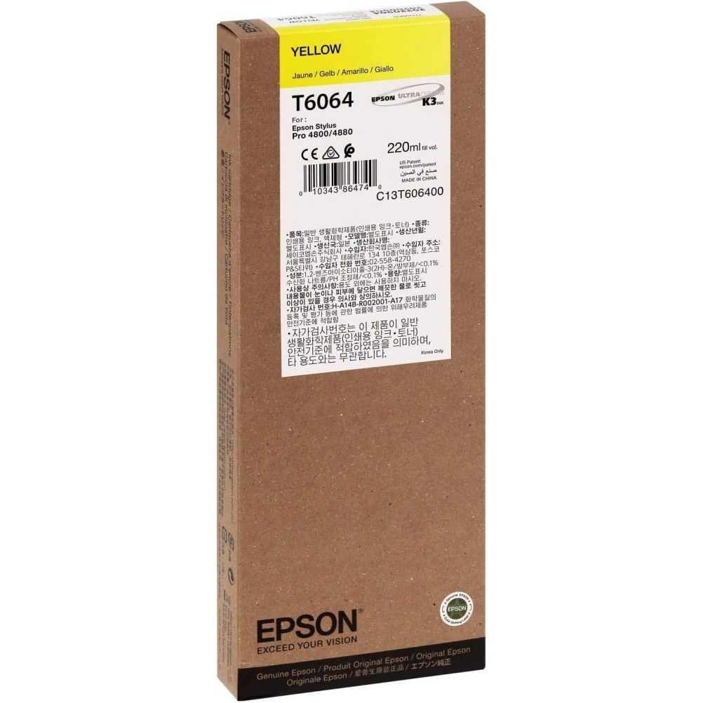 Cartucho de Tinta Epson T606400 Amarillo Stylus Pro 4800, 4880