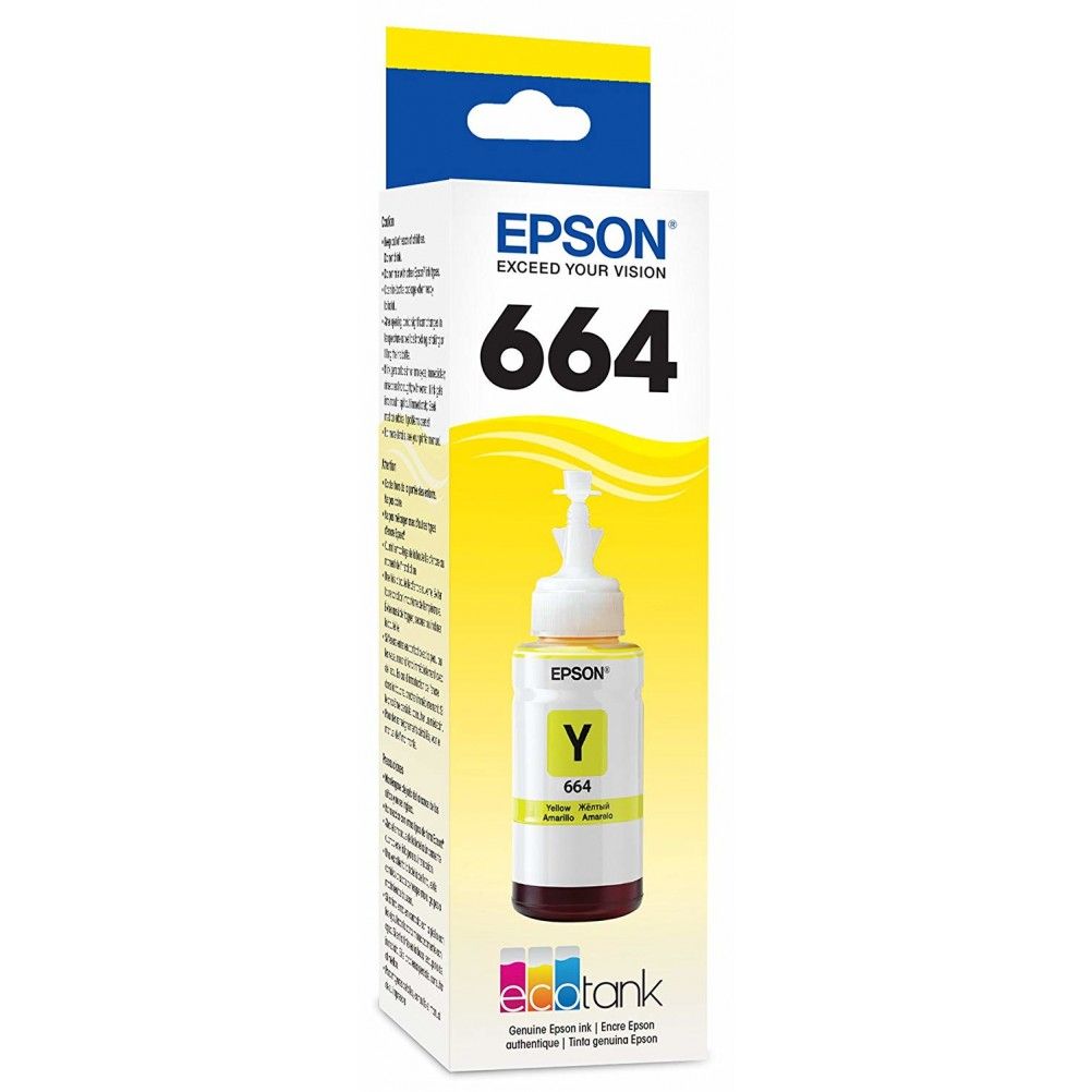 Tinta para Impresora Original EPSON T664 Amarillo L220/L375/L575/L455/L655/L656