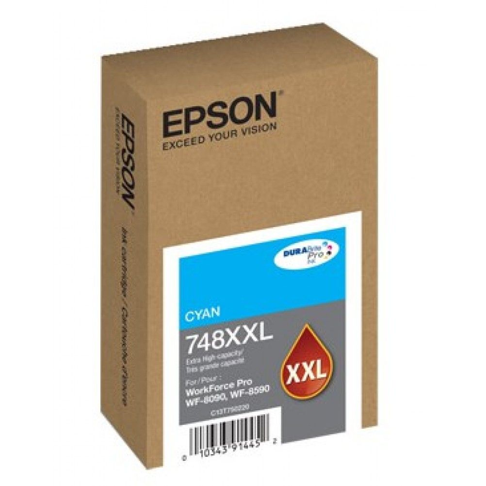 Cartucho de Tinta Epson T748XXL Cian WorkForce Pro, WF-6590/WF-8590