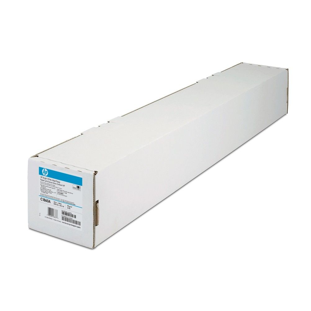 Rollo de Papel Bond HP C1860A Inyección de Tinta Formato (24"x150) Opaco Blanco