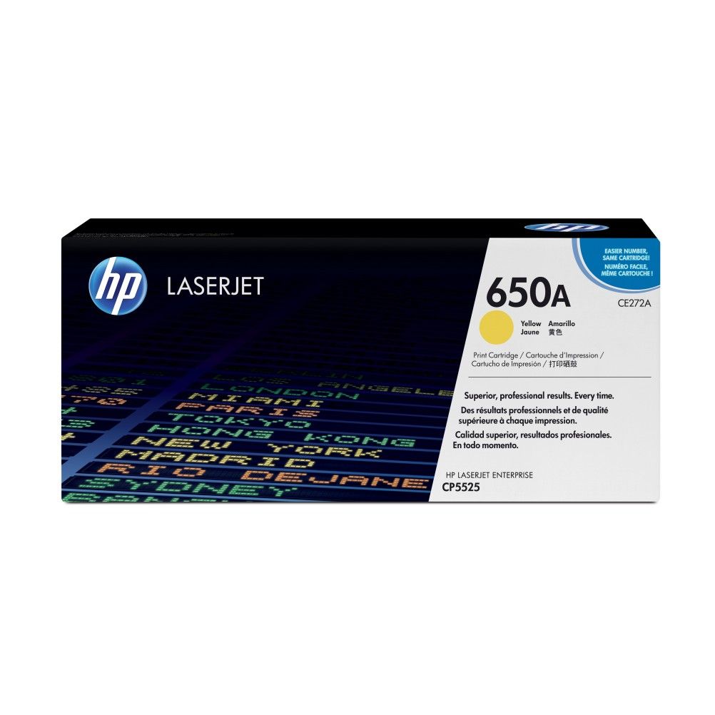 Cartucho de Toner HP 650A  Amarillo 15000 Pagina(s) HP LaserJet Enterprise CP5525, M750