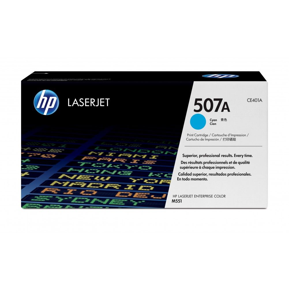 Cartucho de Toner HP 507A Cian 5000 Página(s) HP LaserJet CM3530, CP3525