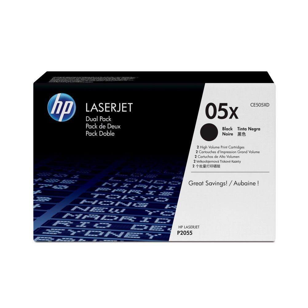 Kit de Cartuchos de Toner HP 05X Negro 13000 Pagina(s) HP LaserJet P2055 2 Pieza(s)