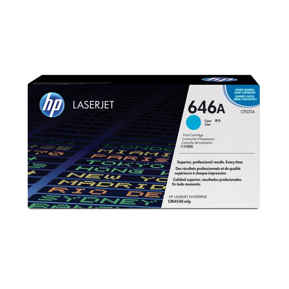 Cartucho de Toner HP 646A Cian 12500 Pagina(s) HP LaserJet Enterprise CM4540