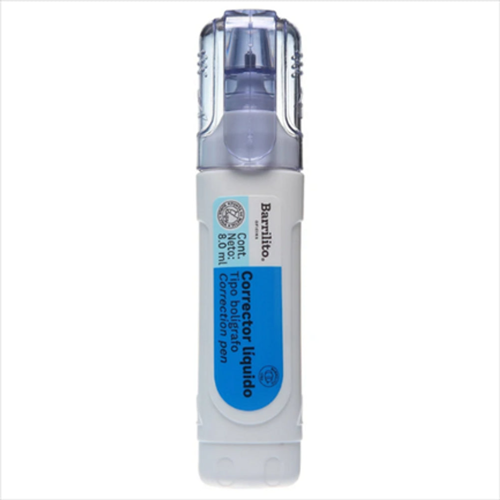 Corrector Líquido Tipo Pluma 8ml Secado Rapido Punta Metálica Color Blanco