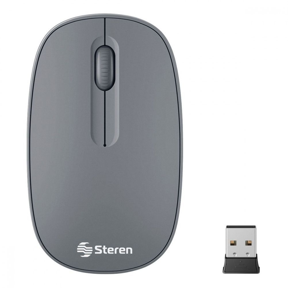 Mouse Steren COM-5714GR Tecnología Óptica 1200 DPI 2.4GHz Conectividad Inalámbrico-Bluetooth RF Numero de Botones 3 Botone(s) Color Gris