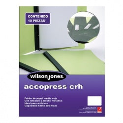 Acco Wilson Jones Carpeta con Broche P1192, Paquete de 10 Piezas, hasta 300 Hojas de Tamaño Carta, Azul Claro