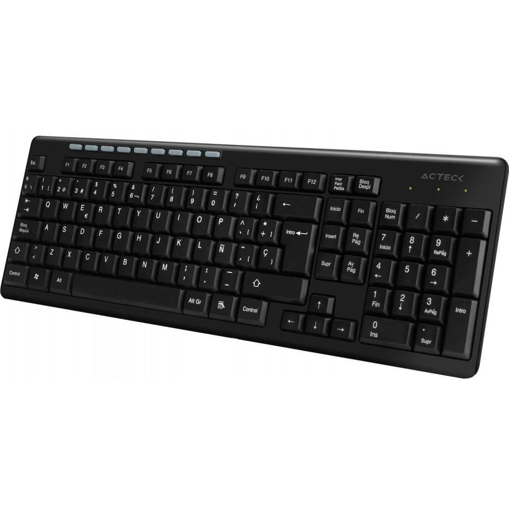 Teclado Acteck TM100, Inalámbrico, USB, Negro (Español)