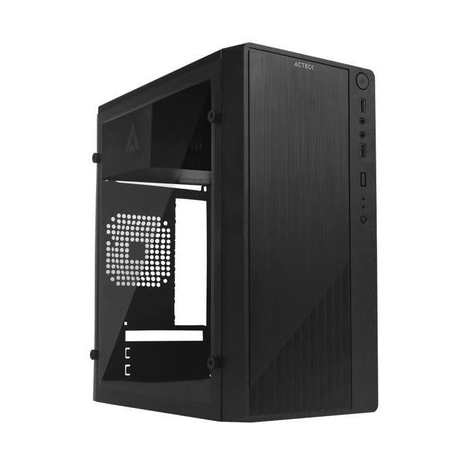 Gabinete Acteck Kioto GC220 con Ventana Micro Tower, Micro ATX/Mini-ITX, USB 2.0, con Fuente 500W, sin Ventiladores Instalados, Negro