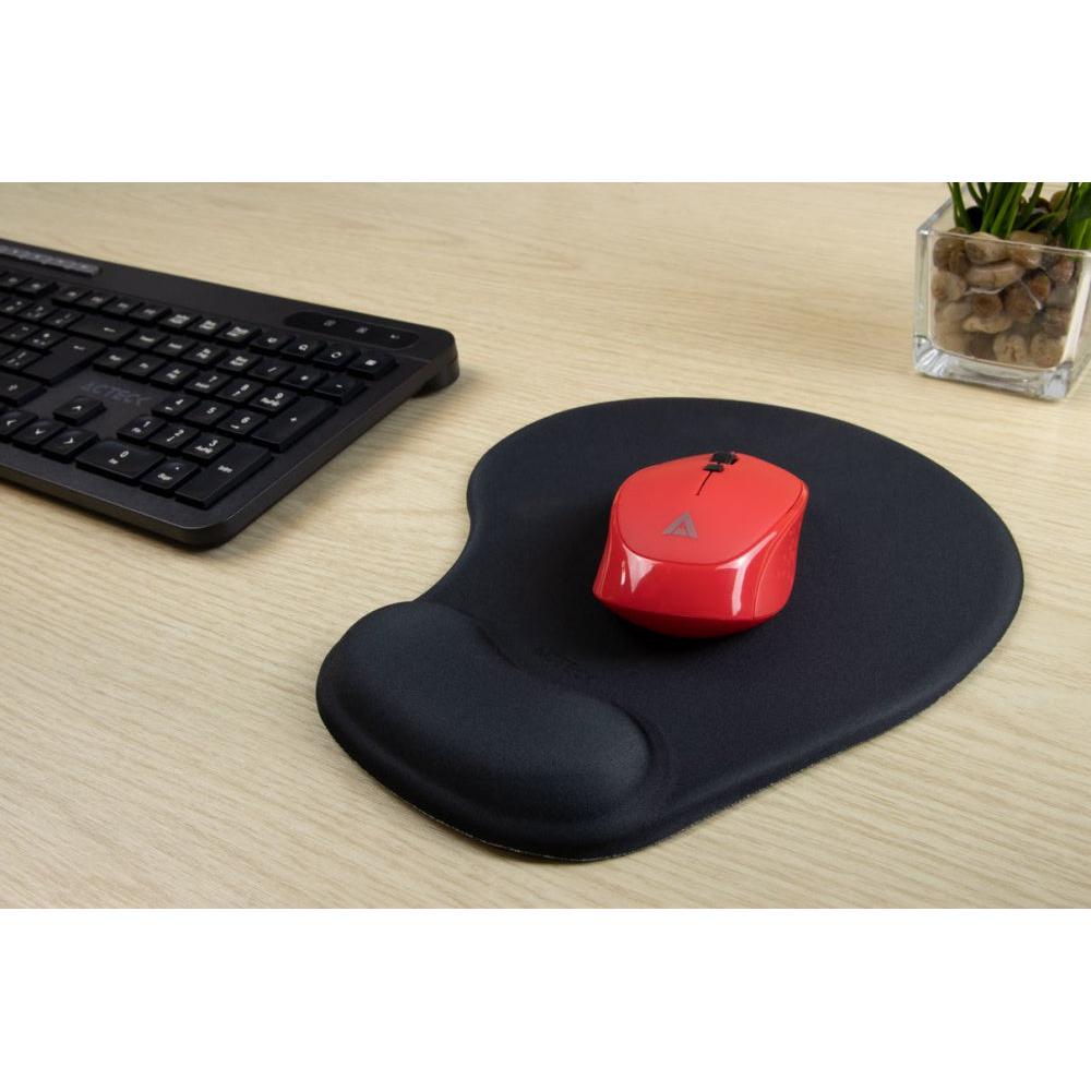 Mousepad Acteck con Descansa Muñecas PLANE MG210, 21 x 27cm, Grosor 2.5mm, Negro