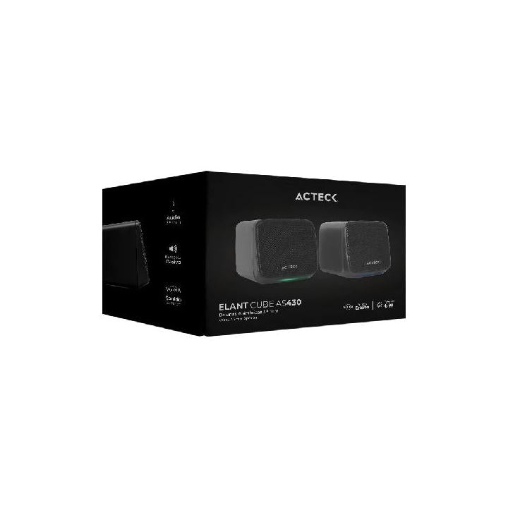 Acteck Bocinas Elant Cube, Alámbrico, 3W RMS, 3.5mm, Negro