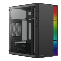 Gabinete Acteck Fusion II GI440 con Ventana, Micro Tower, Micro ATX/Mini-ITX, USB 2.0/3.0, con Fuente de 500W, sin Ventiladores Instalados, Negro