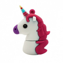 Memoria USB BRobotix 190432-33, 32GB, USB 2.0, Unicornio Rosa