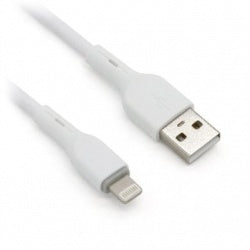 BRobotix Cable de Carga Lightning Macho - USB A Macho, 1 Metro, Blanco, para iPhone/iPad