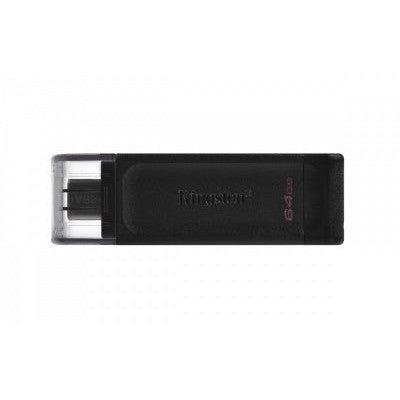 Memoria USB Kingston DataTraveler 70, 64GB, USB-C 3.2, Negro