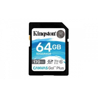 Memoria Flash Kingston Canvas Go! Plus, 64GB SDXC UHS-I Clase 10