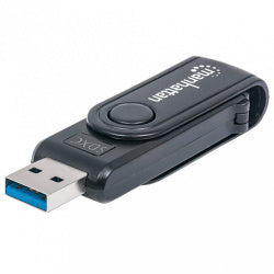 Manhattan Lector de Memoria, USB 3.0, 5000 Mbit/s, Negro