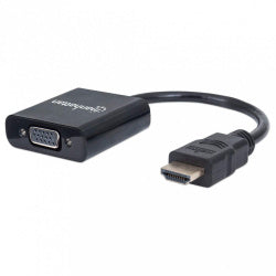 Manhattan Adaptador HDMI Macho - VGA Hembra, 22cm, Negro