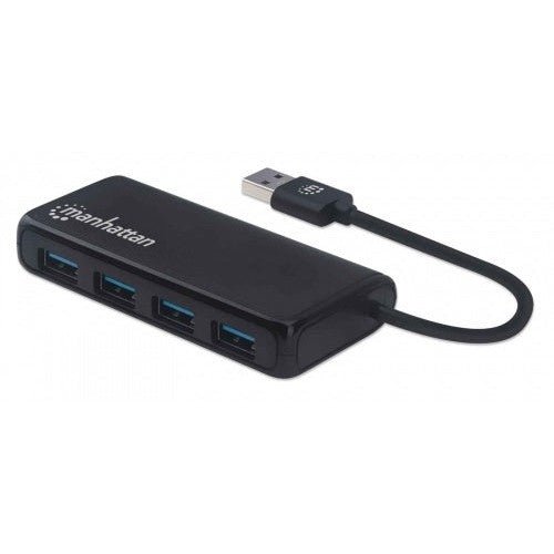 Manhattan Hub USB 3.2 Macho - 4x USB 3.2 Hembra, 5000 Mbit/s, Negro