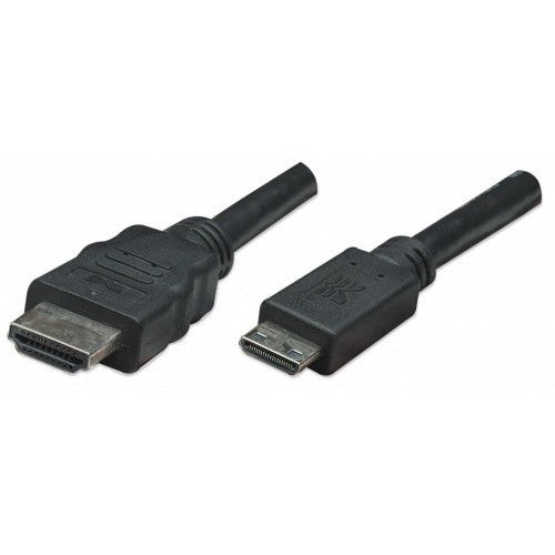 Manhattan Cable HDMI de Alta Velocidad, mini HDMI Macho - HDMI Macho, 4K, 1.8 Metros, Negro