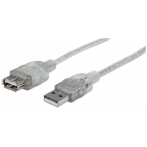 Manhattan Cable Extensión de Alta Velocidad USB 2.0, USB A Macho - USB A Hembra, 4.5 Metros, Plateado