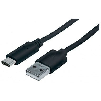 Manhattan Cable USB C de Alta Velocidad, USB C Macho - USB A Macho, 1 Metro, Negro